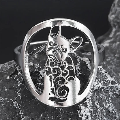 French Bulldog Silver Ring – Detailed Frenchie Dog Jewelry