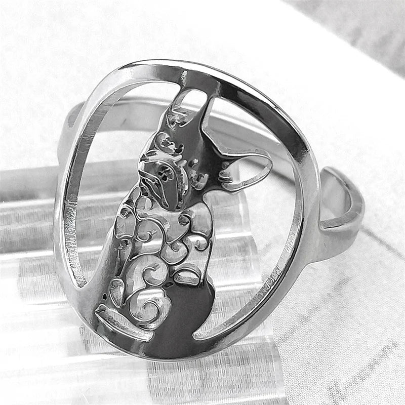 French Bulldog Silver Ring – Detailed Frenchie Dog Jewelry