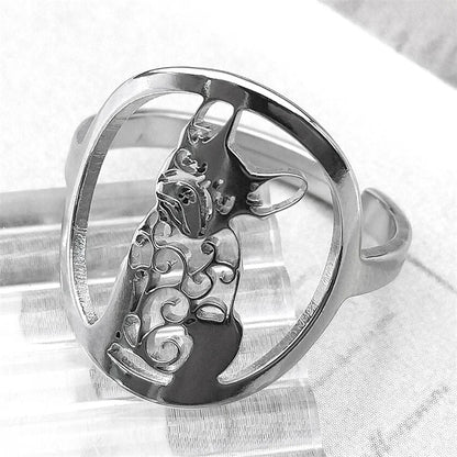 French Bulldog Silver Ring – Detailed Frenchie Dog Jewelry