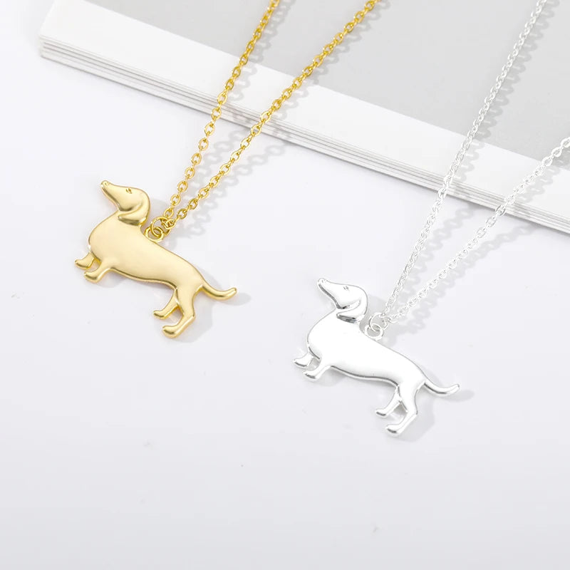 Gold and Silver Dachshund Necklace – Emotional Puppy Love Jewelry