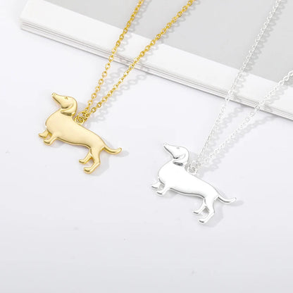 Gold and Silver Dachshund Necklace – Emotional Puppy Love Jewelry