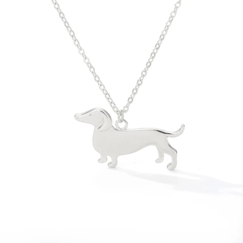 Gold and Silver Dachshund Necklace – Emotional Puppy Love Jewelry