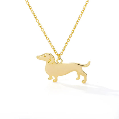 Gold and Silver Dachshund Necklace – Emotional Puppy Love Jewelry
