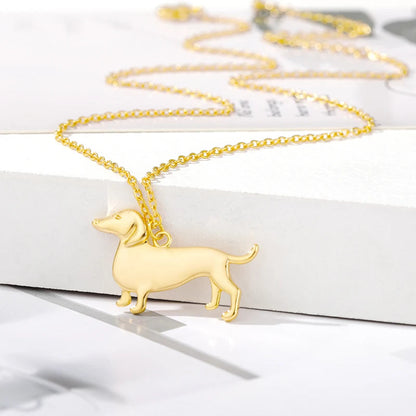 Gold and Silver Dachshund Necklace – Emotional Puppy Love Jewelry
