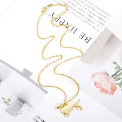 Gold and Silver Dachshund Necklace – Emotional Puppy Love Jewelry