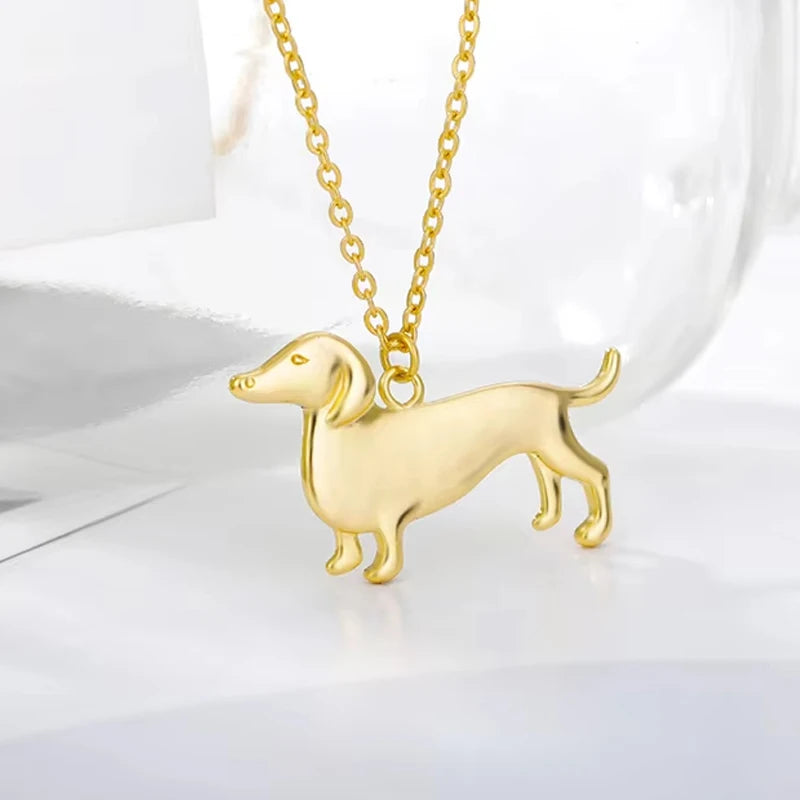 Gold and Silver Dachshund Necklace – Emotional Puppy Love Jewelry