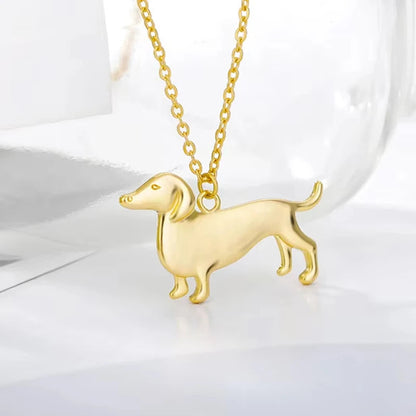 Gold and Silver Dachshund Necklace – Emotional Puppy Love Jewelry