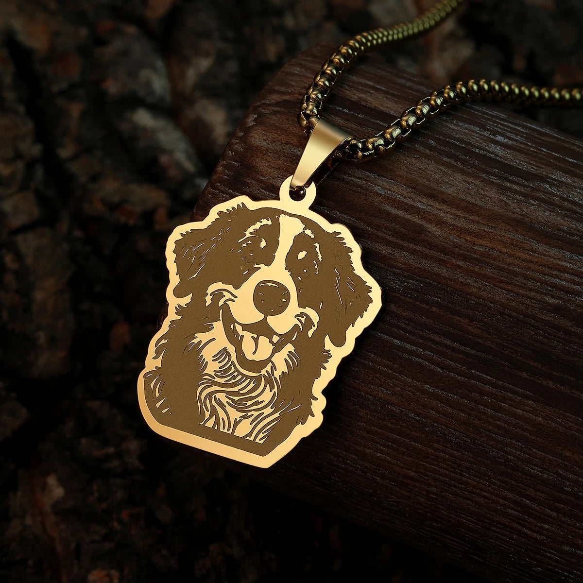 Golden and Silver Bernese Necklace Charm – Symbolic Dog Jewelry