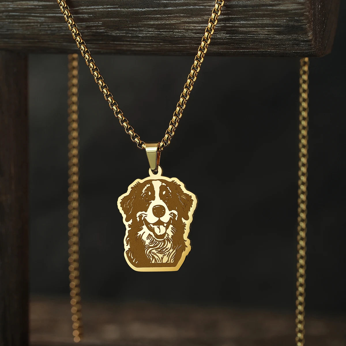 Golden and Silver Bernese Necklace Charm – Symbolic Dog Jewelry