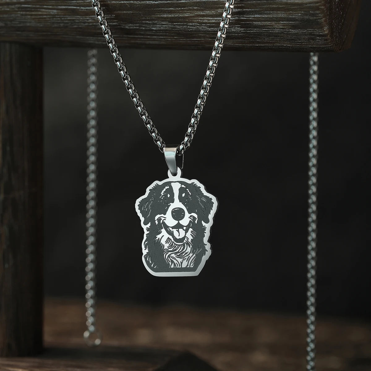 Golden and Silver Bernese Necklace Charm – Symbolic Dog Jewelry