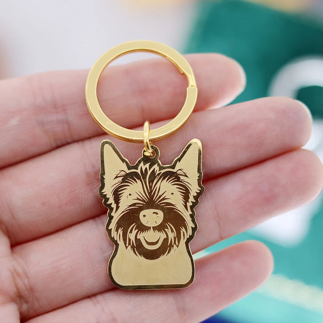 Golden and Silver Westie Keychain – Elegant West Highland Terrier Gift
