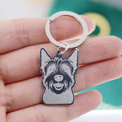 Golden and Silver Westie Keychain – Elegant West Highland Terrier Gift