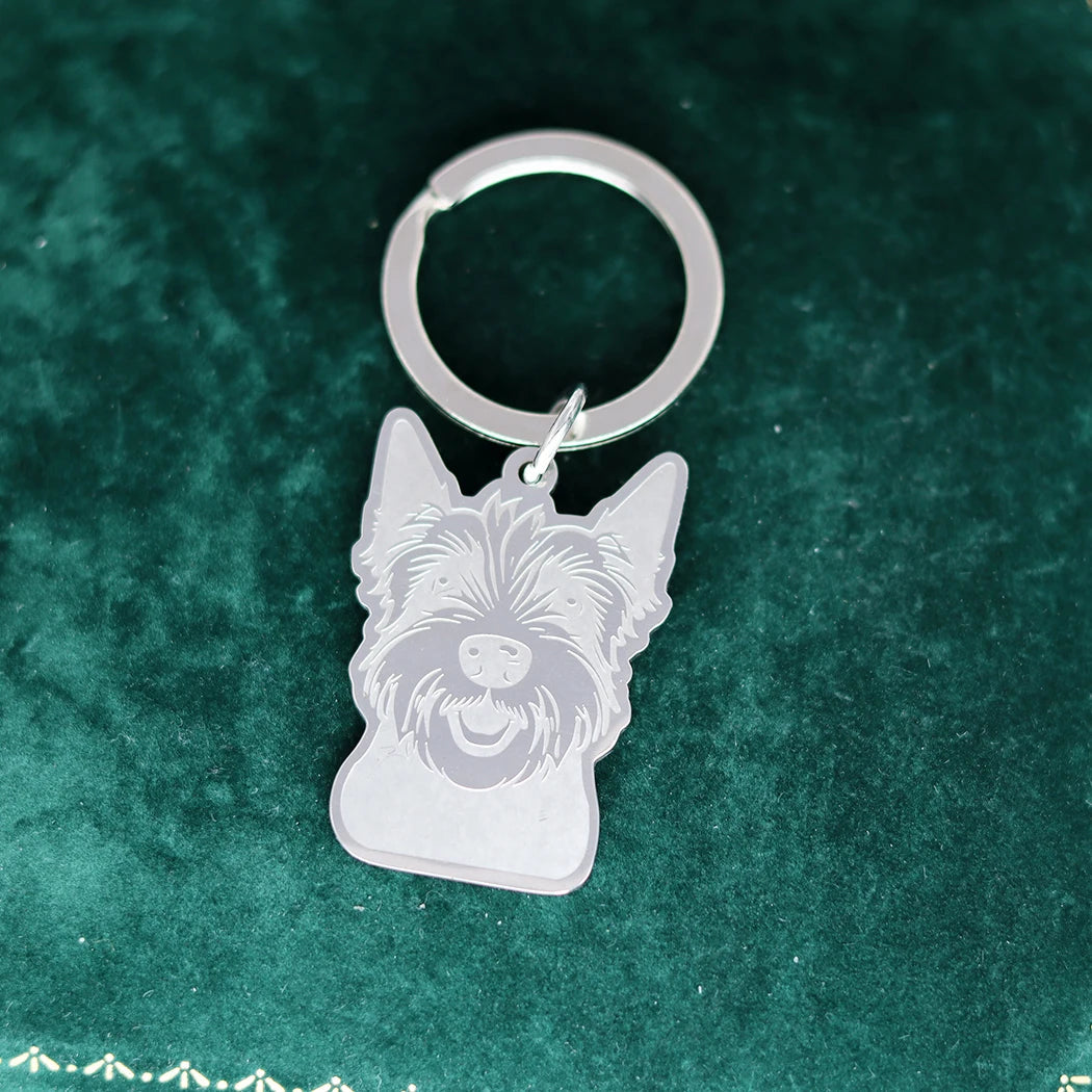 Golden and Silver Westie Keychain – Elegant West Highland Terrier Gift