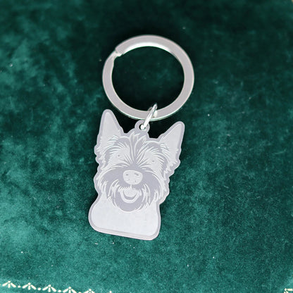 Golden and Silver Westie Keychain – Elegant West Highland Terrier Gift