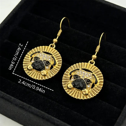 Golden Pug Earrings – Cute Dog Jewelry Gift for Women
