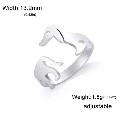Golden & Silver Dachshund Ring – Dual Tone Symbol of Love for Women