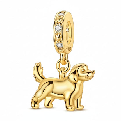 Heartwarming Golden & Silver Golden Retriever Charm – Loyal Companion Keepsake
