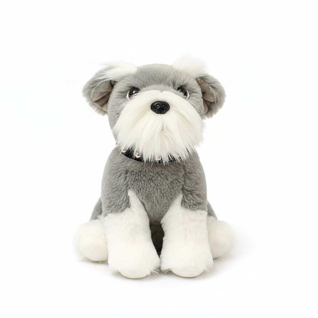 Irresistible Pepper & Salt Schnauzer Stuffed Animal – Cute Plush