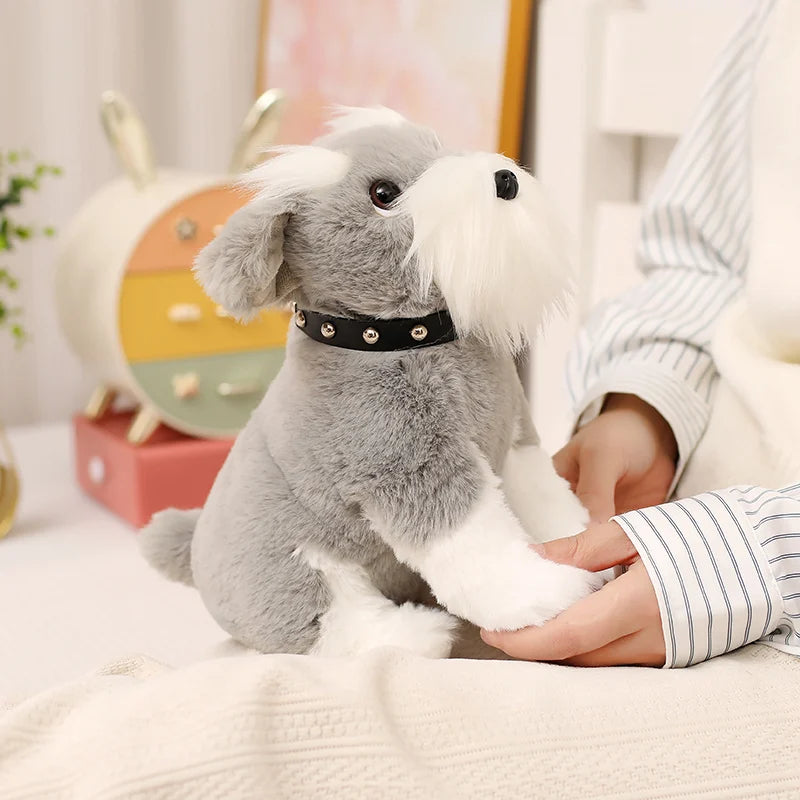 Irresistible Pepper & Salt Schnauzer Stuffed Animal – Cute Plush