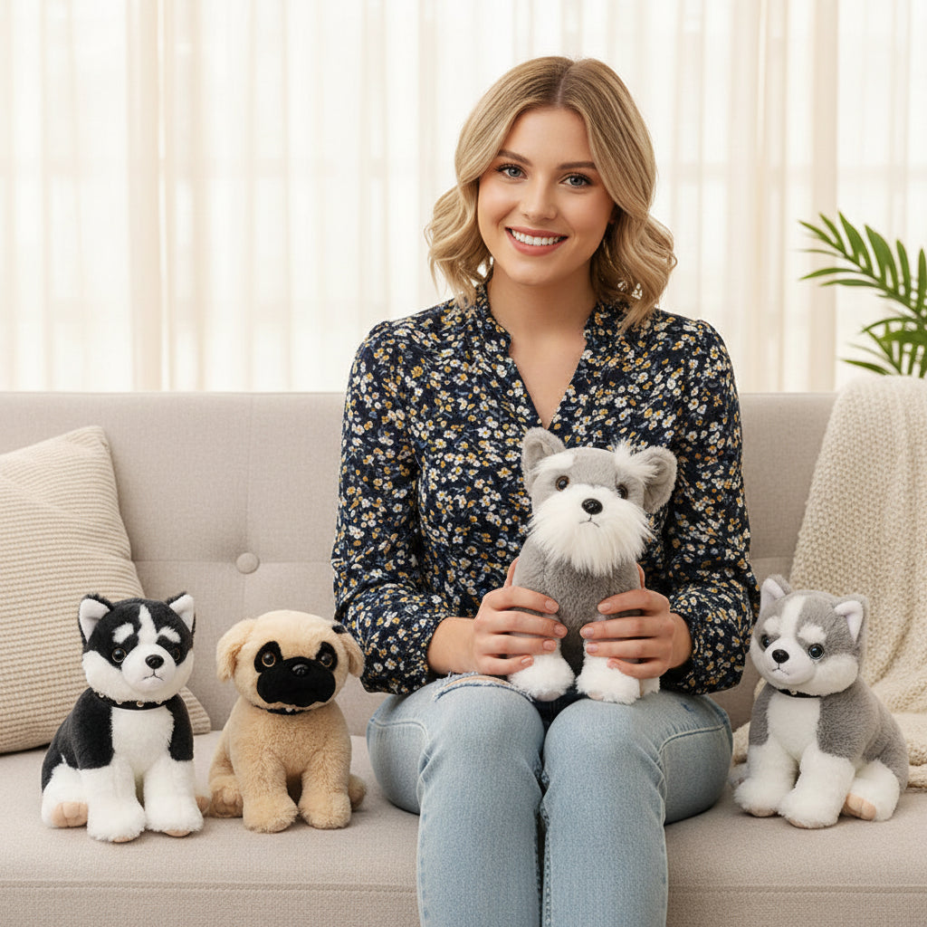 Irresistible Pepper & Salt Schnauzer Stuffed Animal – Cute Plush