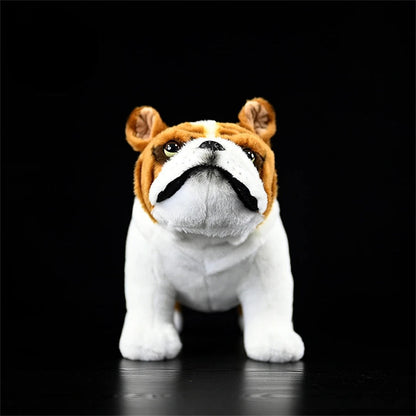 Lovable English Bulldog Plush Toy for Bully Lovers - Red and White British Bulldog - Realistic Memorial Keepsake