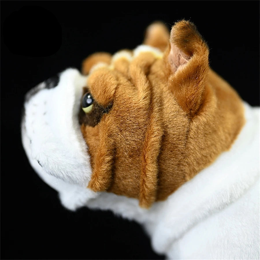 Lovable English Bulldog Plush Toy for Bully Lovers - Red and White British Bulldog - Realistic Memorial Keepsake