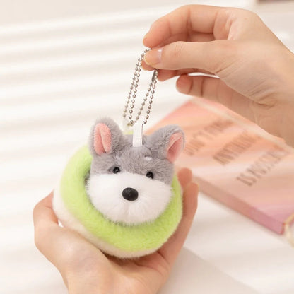 Miniature Schnauzer Dog Bag Charm - Cute Salt & Pepper Plush Keychain Gift