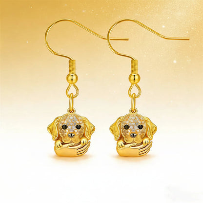 Minimalist Golden Retriever Earrings – Modern Dog Lover Jewelry