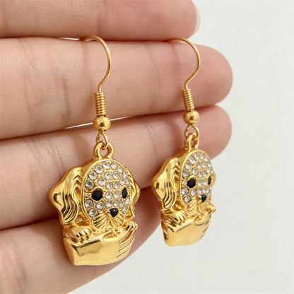 Minimalist Golden Retriever Earrings – Modern Dog Lover Jewelry