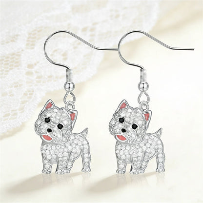 Modern Westie Terrier Earrings – Chic Puppy Lover Jewelry
