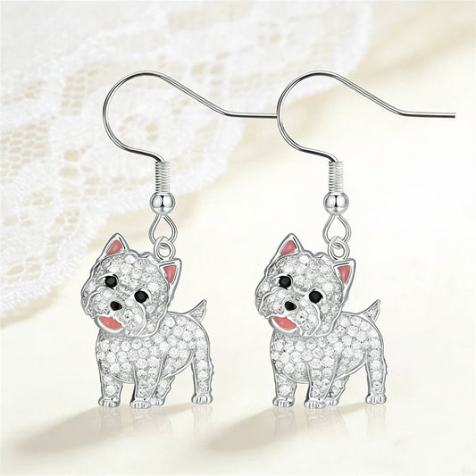 Modern Westie Terrier Earrings – Chic Puppy Lover Jewelry