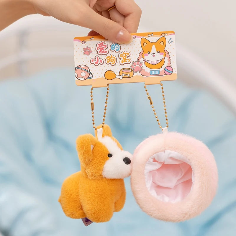 Pembroke Welsh Corgi Bag Charm – Cute Loaf Puppy Plush Keychain Gift