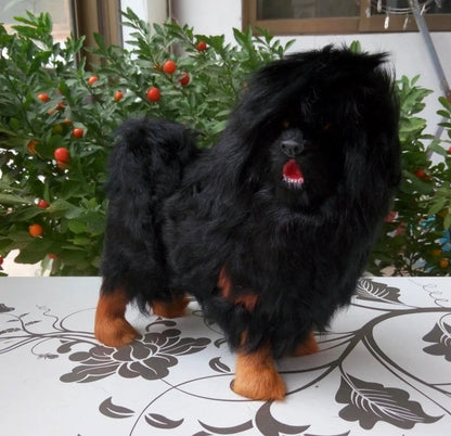 Realistic Black & Tan Tibetan Mastiff Figurine – Lion-Like Guardian Dog Keepsake Gift