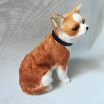 Realistic Mini Red & White Chihuahua Figurine – Cute Gift
