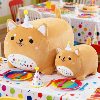 Red & White Soft Ruby Patch Corgi Puppy Plush – Cozy Cuddle Companion