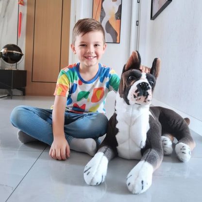 Seal Brindle Boxer Plush Toy – Cute Puppy Gift for Kids & Adults