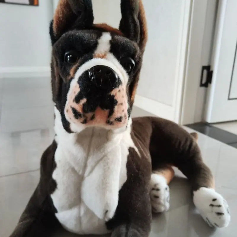 Seal Brindle Boxer Plush Toy – Cute Puppy Gift for Kids & Adults