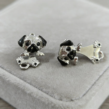 Silver Pug Earrings – Timeless Dog Lover Jewelry Charm for Women