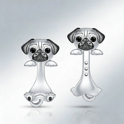 Silver Pug Earrings – Timeless Dog Lover Jewelry Charm for Women