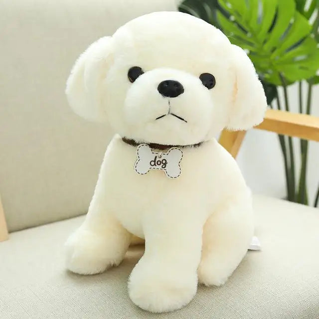 Soft Cream Labrador Retriever Puppy Plush Stuffed Animal Toy – Fluffy Off-White Lab Puppy