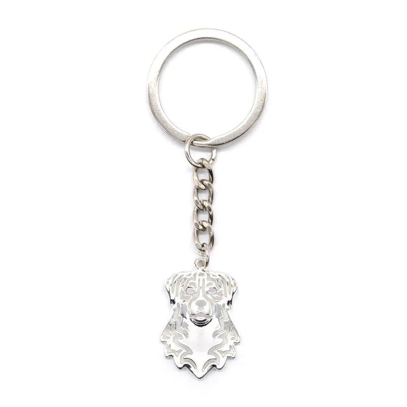 Stylish Silver Australian Shepherd Keychain – Adorable Dog Lover Gift