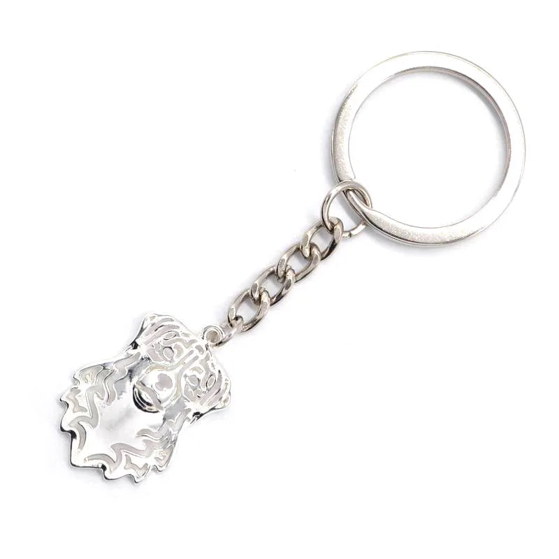 Stylish Silver Australian Shepherd Keychain – Adorable Dog Lover Gift