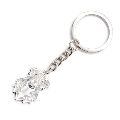 Stylish Silver Australian Shepherd Keychain – Adorable Dog Lover Gift