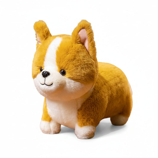 Tan & White Golden Biscuit Patch Corgi Puppy Plush – Cuddle Buddy
