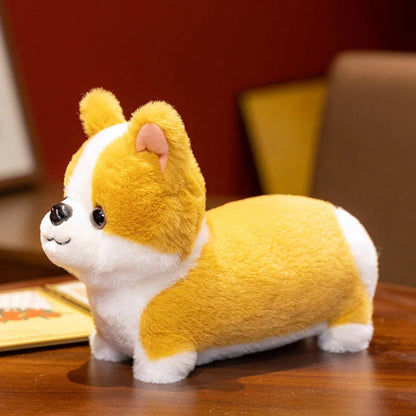 Tan & White Golden Biscuit Patch Corgi Puppy Plush – Cuddle Buddy