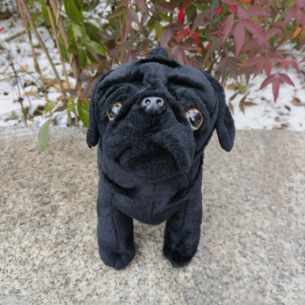 Tiny Paws Black Pug Stuffed Animal – Cute Collectible Puppy Plush