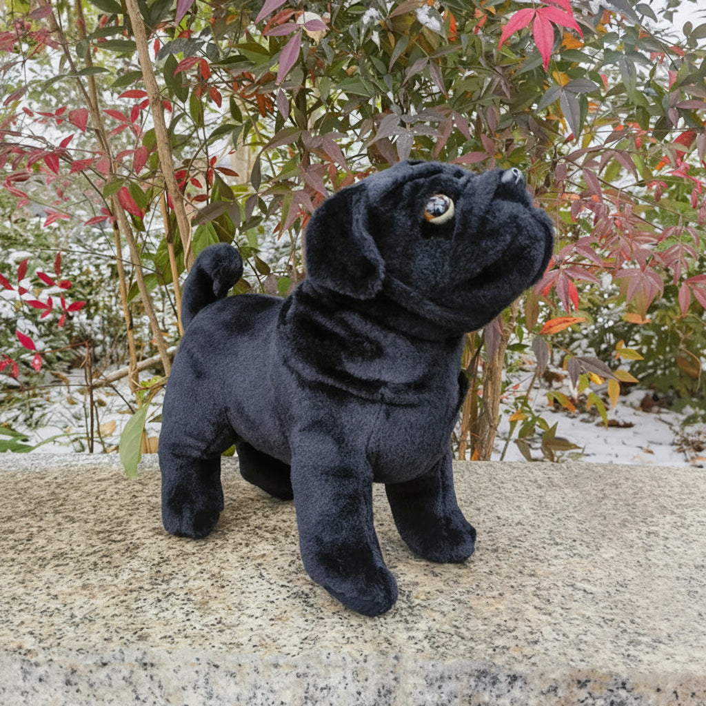Tiny Paws Black Pug Stuffed Animal – Cute Collectible Puppy Plush