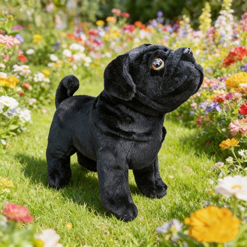 Tiny Paws Black Pug Stuffed Animal – Cute Collectible Puppy Plush