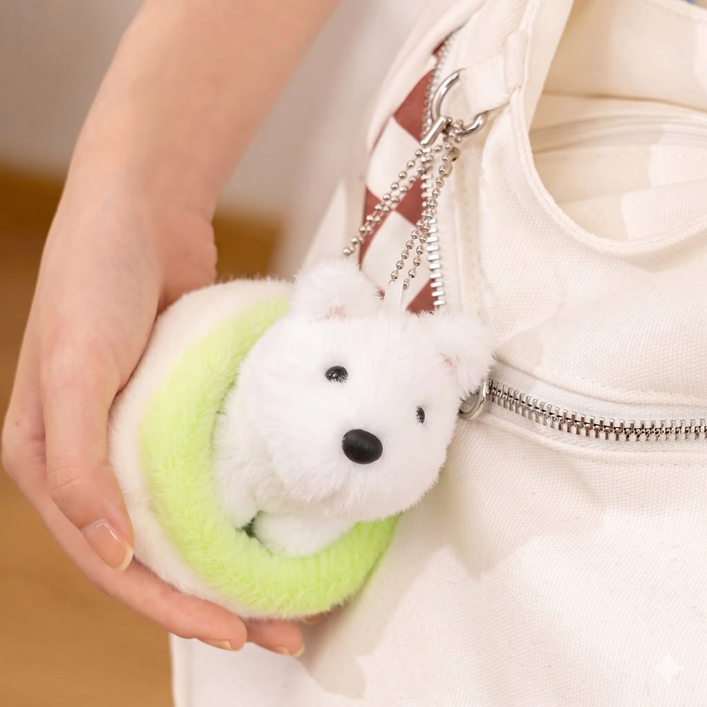 Westie Dog Bag Charm – White Highland Terrier Plush Keychain Gift
