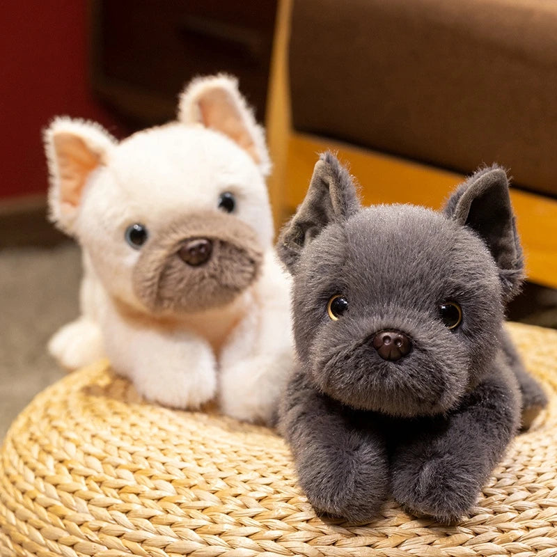 White French Bulldog Plush Toy – Sleeping Puppy Cuddle Companion Gift